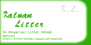 kalman litter business card