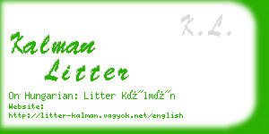 kalman litter business card